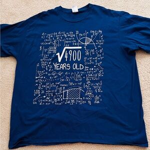 Port and Company Navy Tee for “70th” Birthday